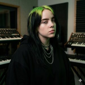 Billie Eilish - artistas que não fizeram faculdade