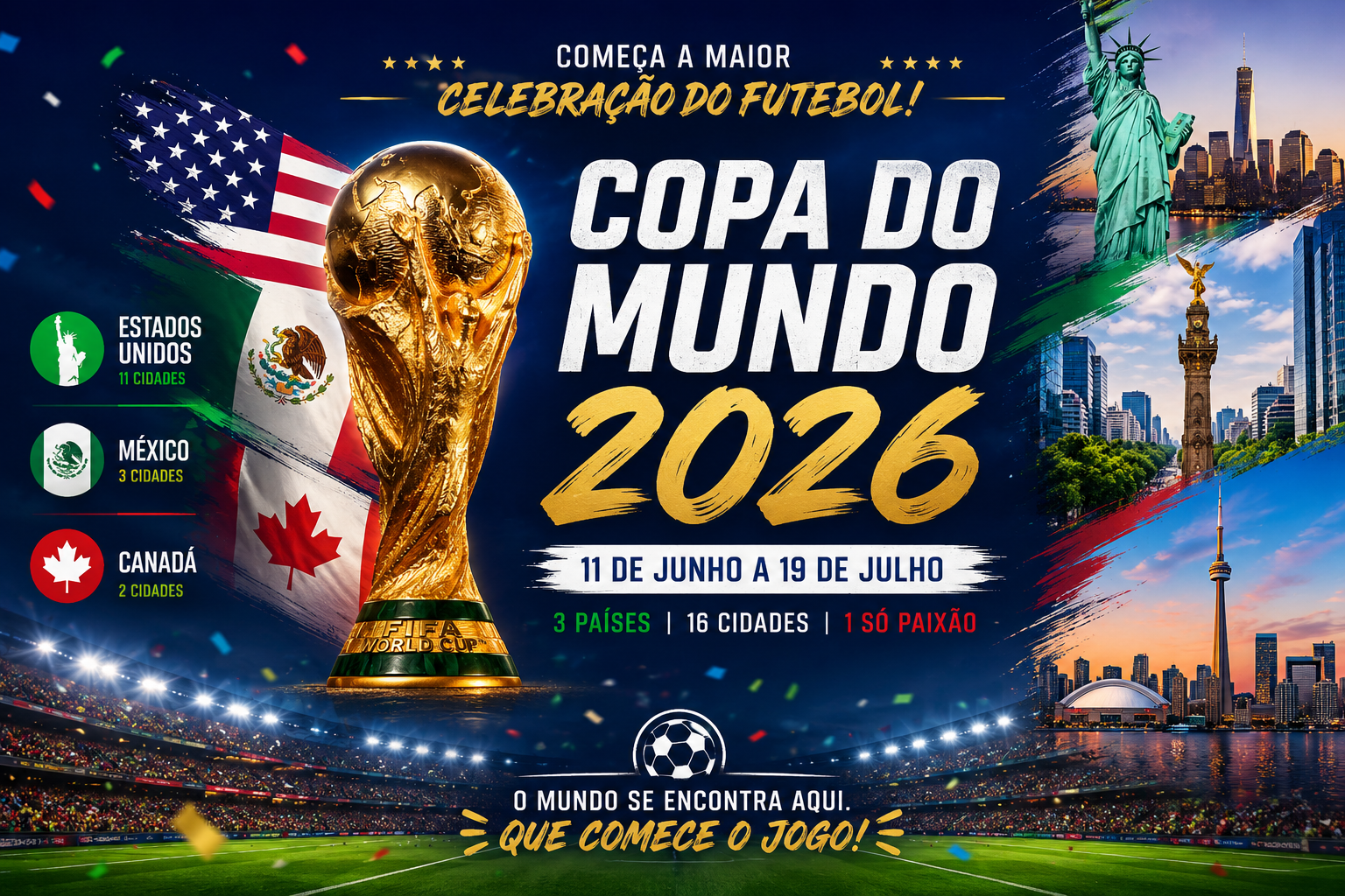 Copa do Mundo 2026 tem início e promete ser a maior edição da história do futebol