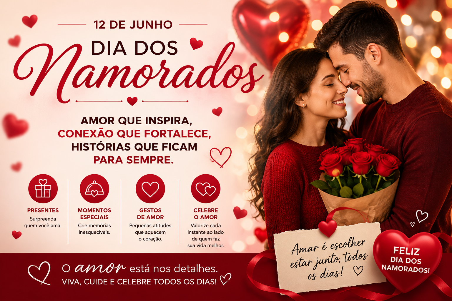 Dia dos Namorados: uma data para celebrar o amor, o carinho e a conexão entre os casais