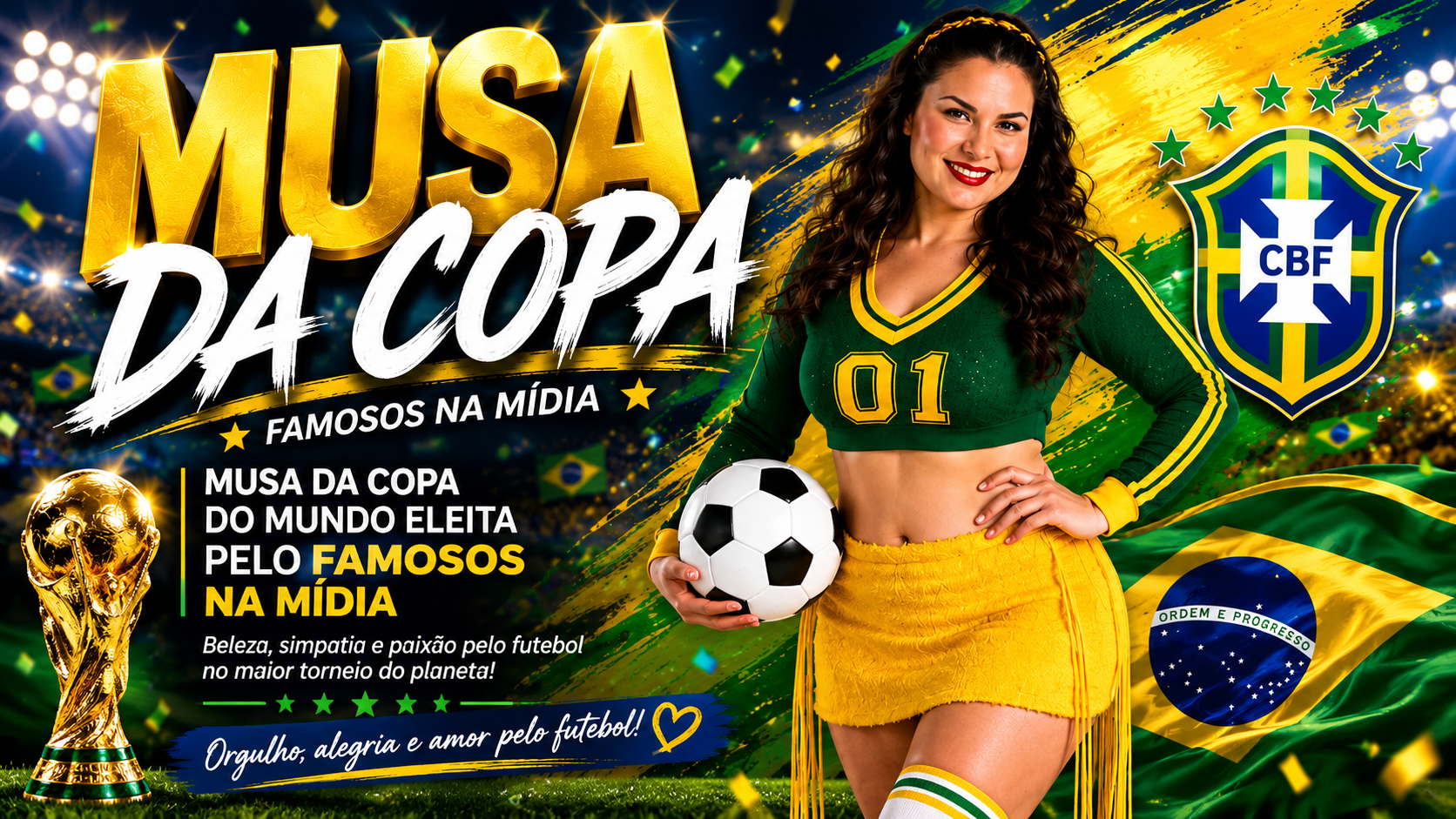 Musa da Copa do Mundo é eleita pelo Famosos na Mídia e conquista o público.