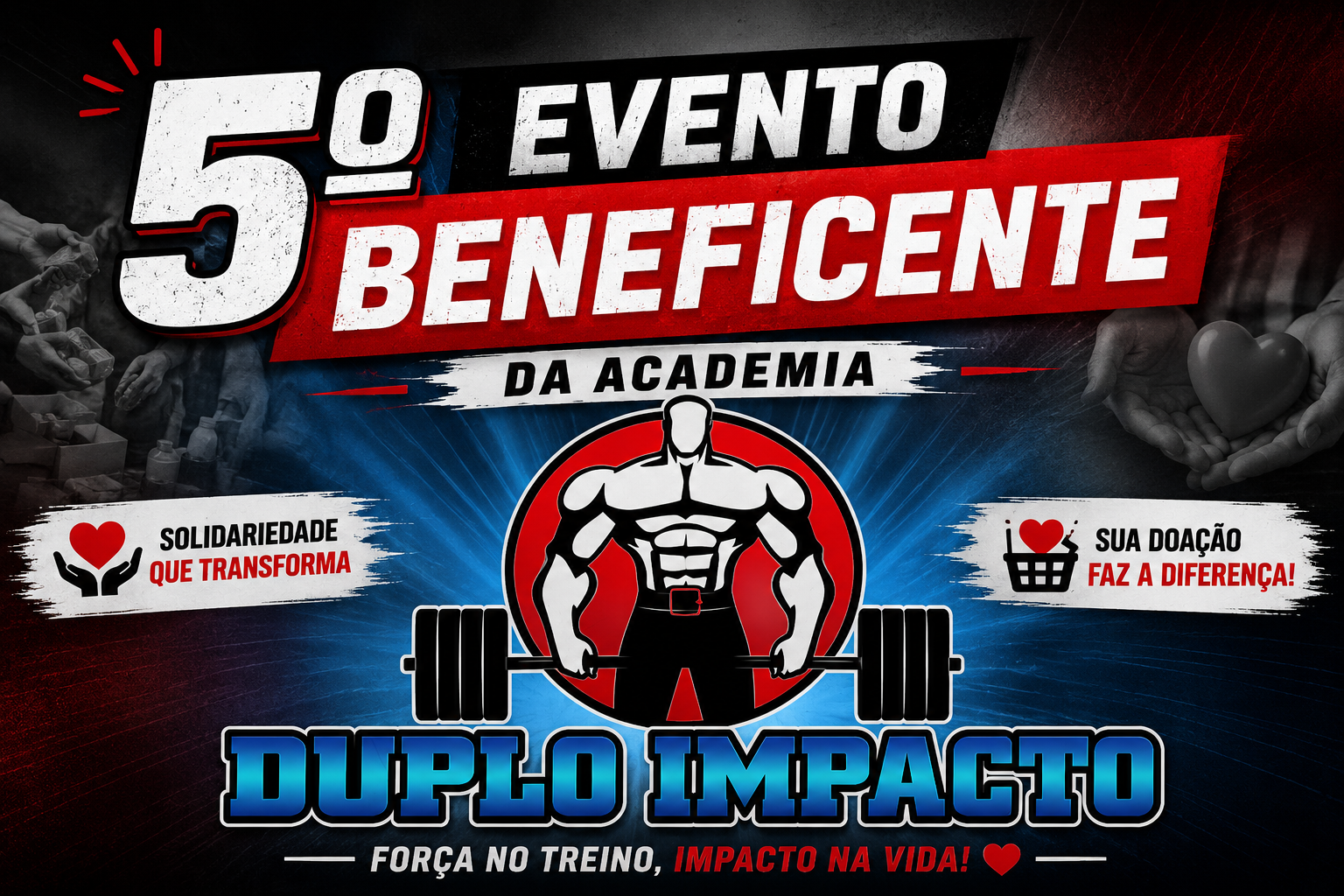 5º Evento Beneficente da Academia Duplo Impacto aconteceu em Itapevi-SP com arrecadação de alimentos para famílias em situação de vulnerabilidade.