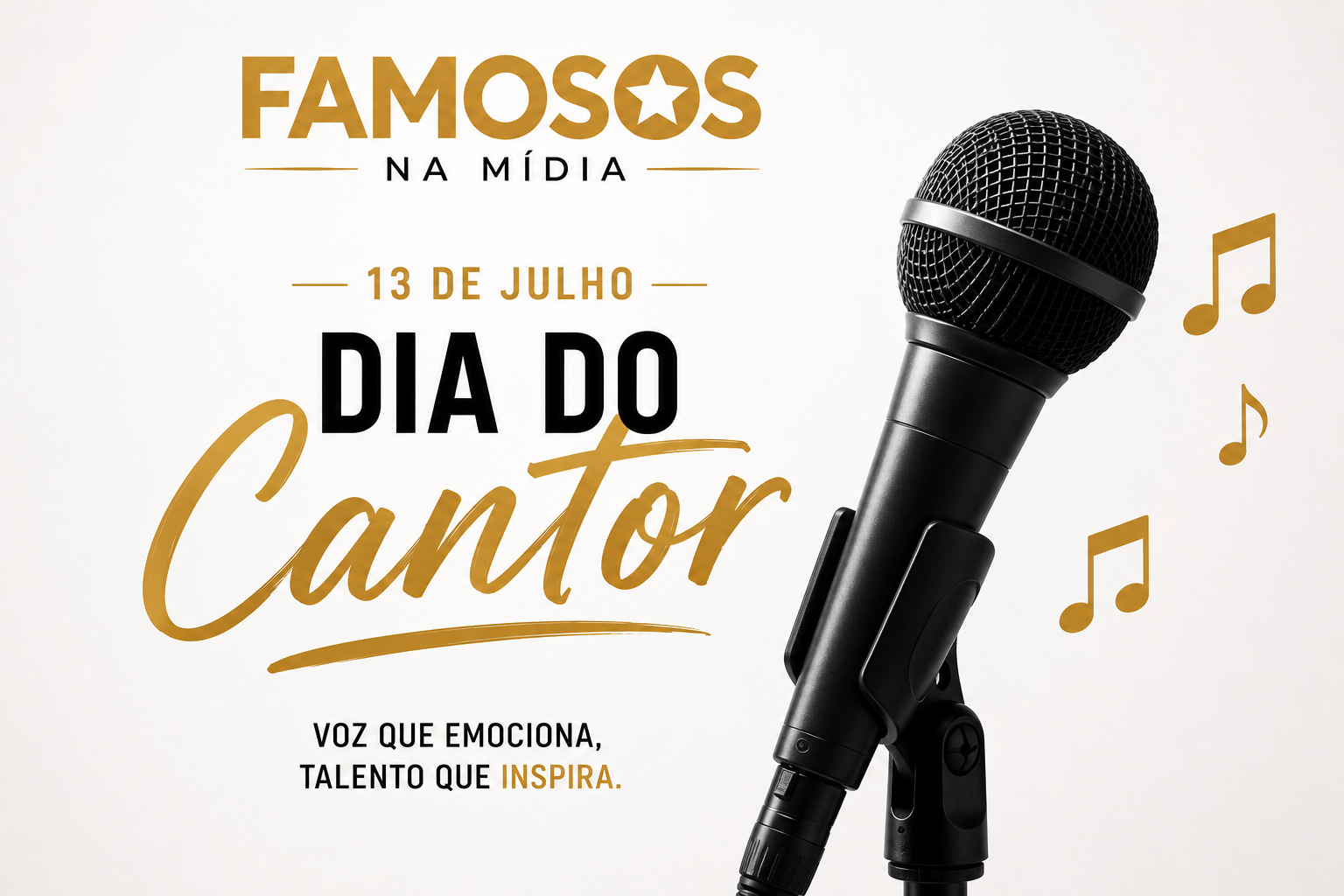 Dia do Cantor: homenagem celebra a voz, a arte e o talento dos intérpretes da música