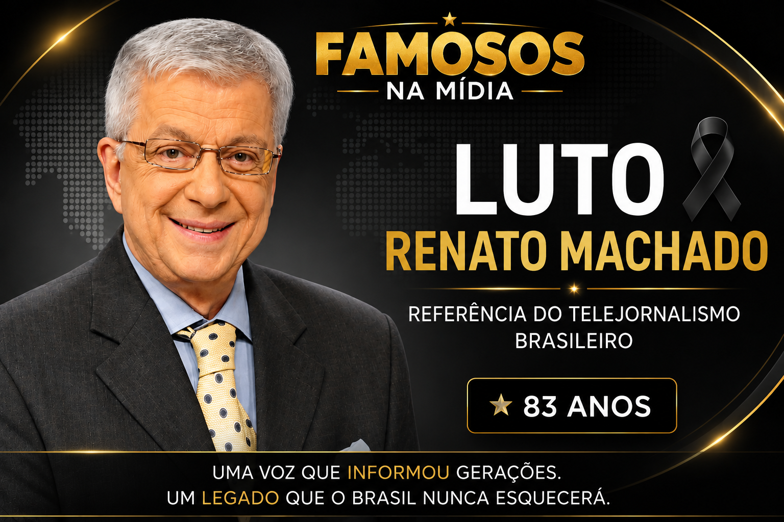 Renato Machado morre aos 83 anos e deixa legado histórico no telejornalismo brasileiro