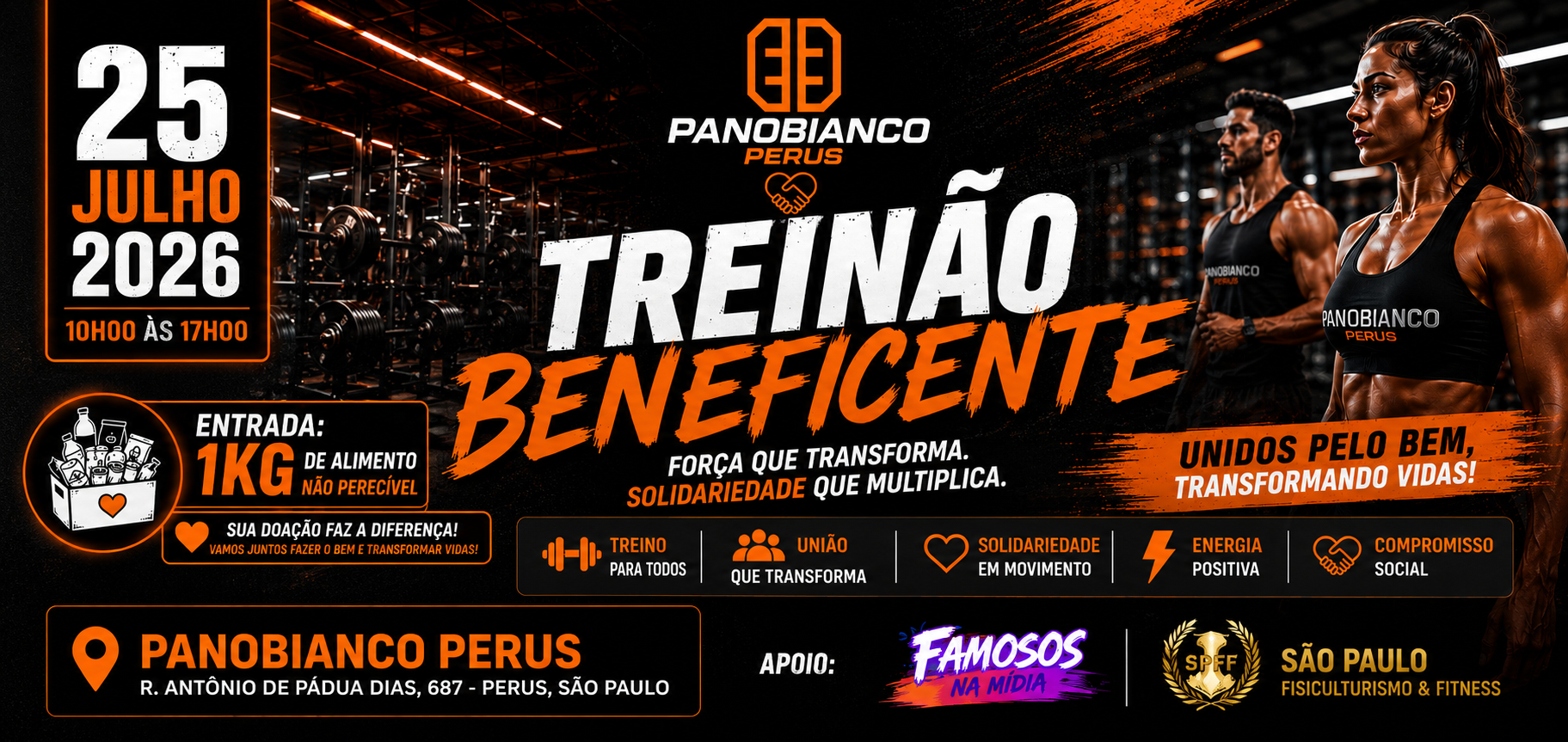 Treinão Beneficente Panobianco Perus promete unir esporte e solidariedade em grande evento na Zona Norte de São Paulo